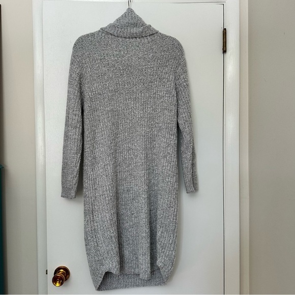 Softies Marshmallow Slouch Turtleneck Lounger Dress Womens Gray Ribbed - Picture 4 of 10